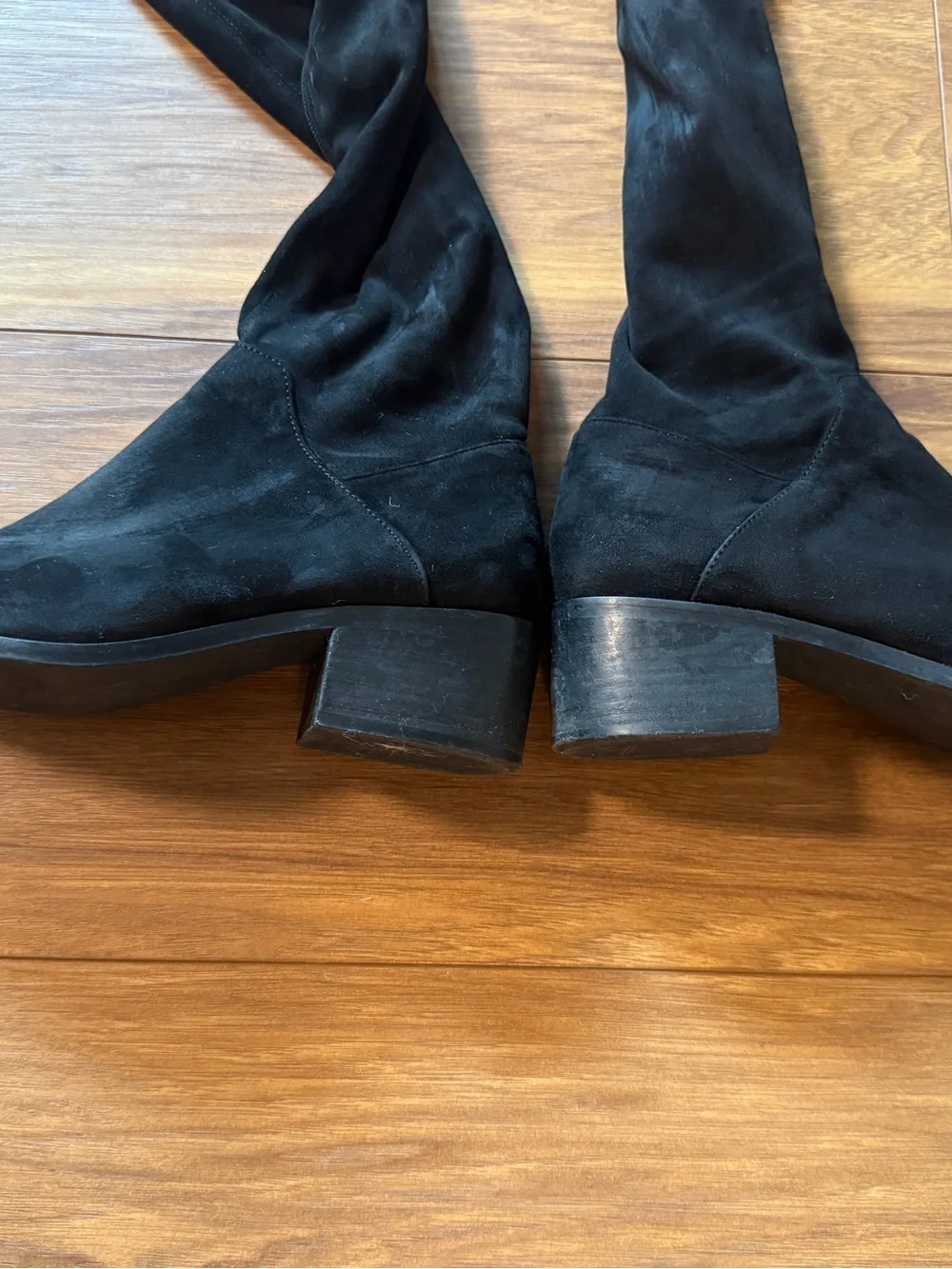 Steve Madden Gabriana over-the-knee stretch boots in black faux suede